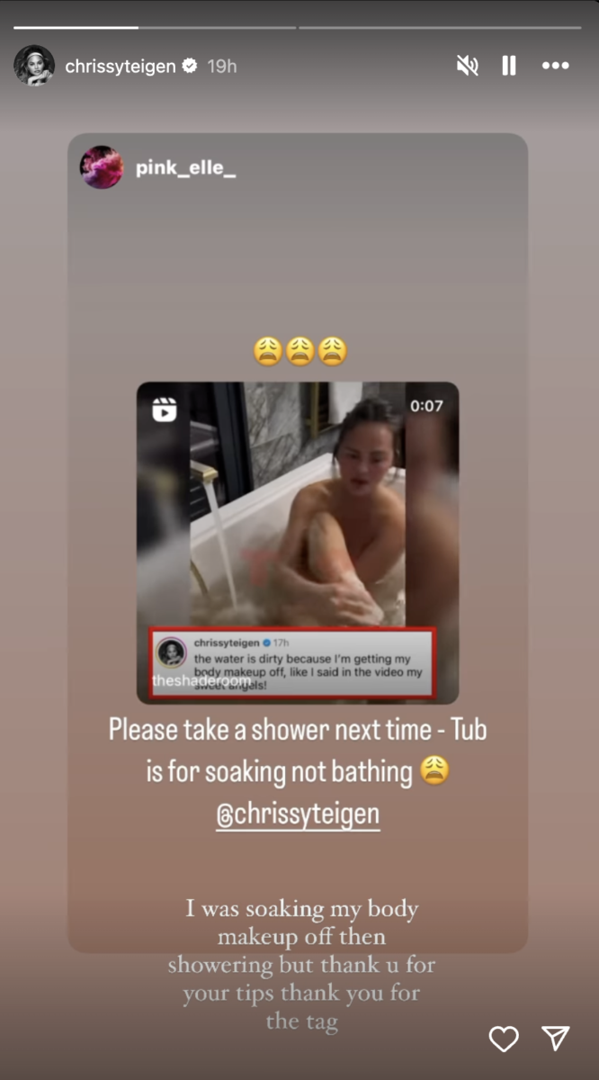 Chrissy Teigen starts disgusting debate after husband John Legend shares a video of her bath water | On June 18, John Legend took to social media to share a video of his wife Chrissy Teigen’s bath water. And things turn "unhinged."